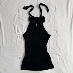 Suzy Shier Black Halter Tank Top
